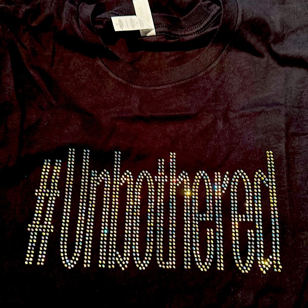 #unbothered Black Bling Tshirt New Sz L